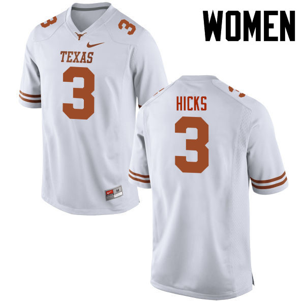 Women #3 Jordan Hicks Texas Longhorns College Football Jerseys-White